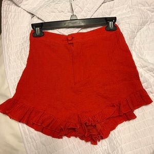 Urban Outfitters red/orange high-waisted shorts